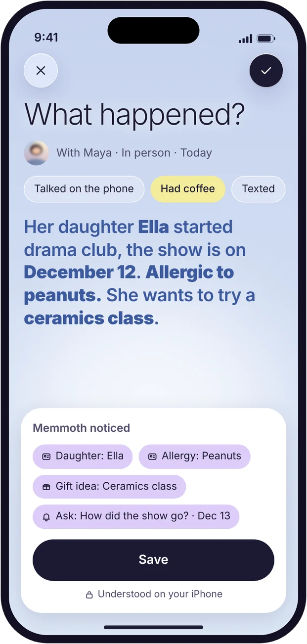 Memmoth composer: suggestions picked out of one sentence