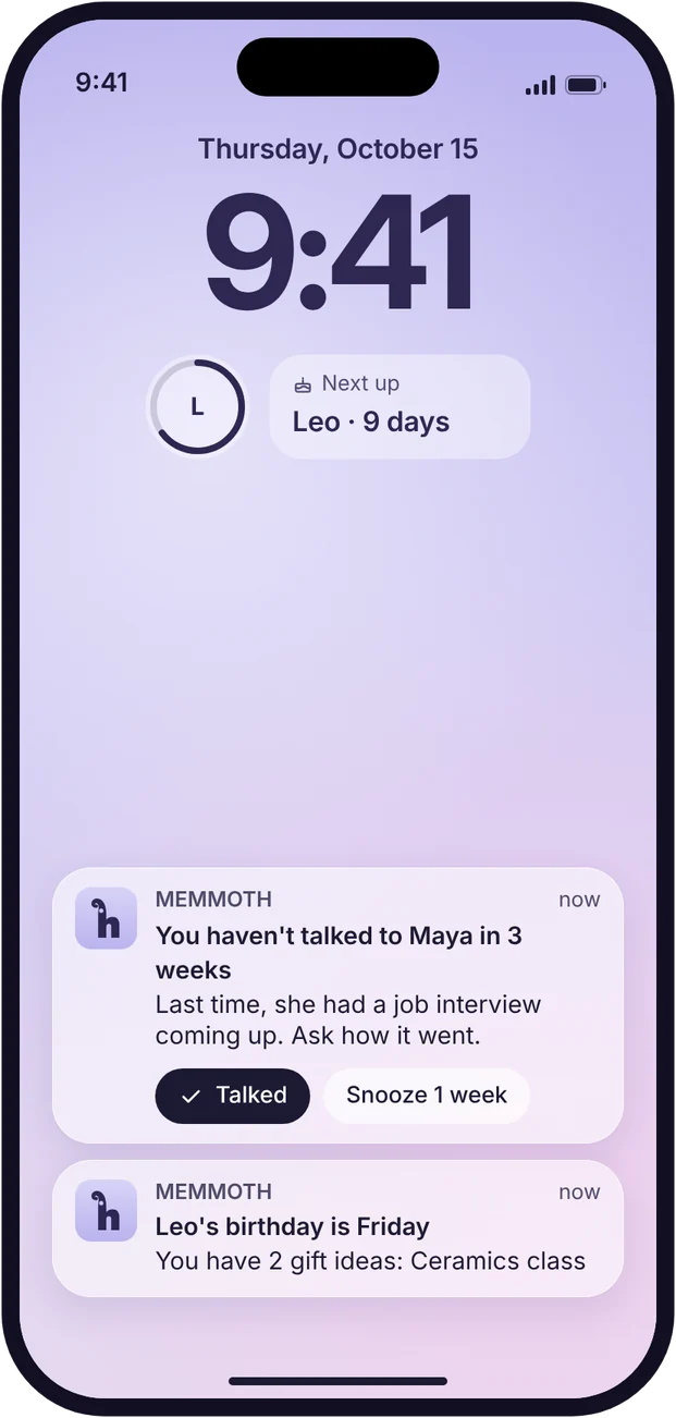 Gentle nudges and widgets on the Lock Screen