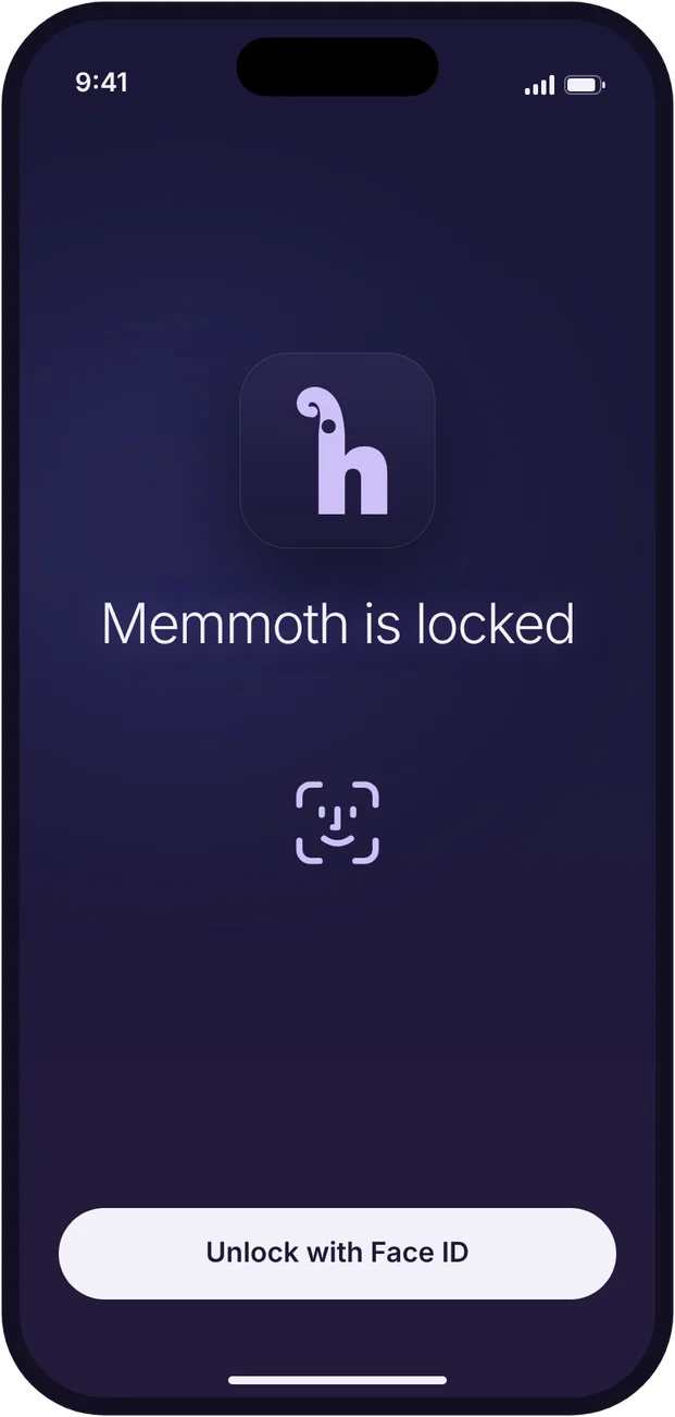 Memmoth locked with Face ID