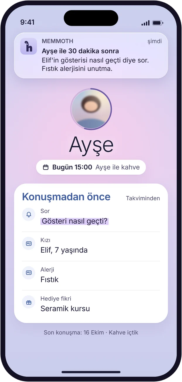 Buluşmadan önce hazırlık kartı