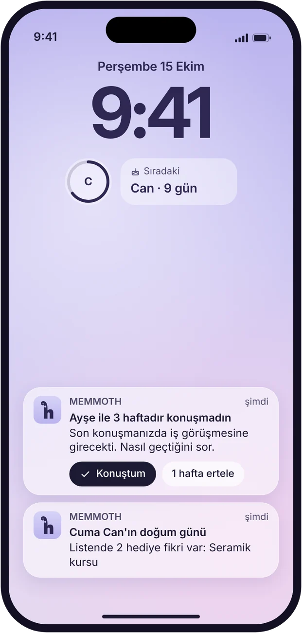 Kilit ekranında nazik hatırlatmalar ve widget'lar